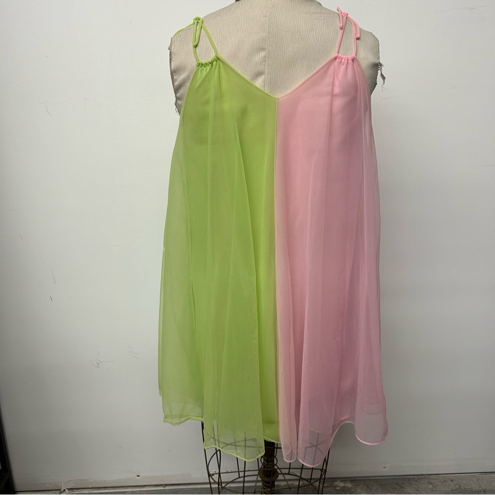 Vintage 60s nylon pegnoir two-tone dress ππ· - Picture 6 of 7